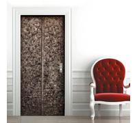 Sticker Porte Trompe l'oeil Effect 3D Style Européen Autocollant Porte Rétro Stickers Muraux Papier Peint pour Chambre Salon Salle de Bain Cuisine Décoration 90x200 cm M-O3166