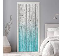 Sticker Porte Trompe l'oeil Effect 86x200cm 3D Papier Peint pour Porte Intérieures Planches en Bois Couleur Dégradée Rétro Poster Portes PVC Autocollant Mural Décoration Amovible Imperméable -DS1687