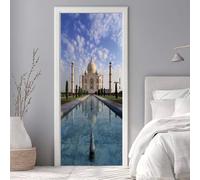 Sticker Porte Trompe l'oeil Effect 90X200cm 3D Papier Peint pour Porte Intérieures Château Paysage Poster Portes PVC Autocollant Mural Décoration Amovible Imperméable Stickers Muraux Art -DS2485