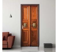 Sticker Porte Trompe l'oeil Effect 95X215cm 3D Papier Peint pour Porte Intérieures Porte en Bois Rétro Auto-adhésif PVC Autocollant Mural Décoration Amovible Imperméable Stickers Muraux -DS3015