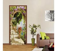 Sticker Porte Trompe l'oeil Effect Papier Peint 3D Arche lumière du jour pour Porte intérieure Bureau Chambre à Coucher Salon Salle de Bain Pont L83 x H204cm