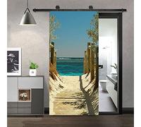Sticker Porte Trompe L'Oeil Effect Papier Peint 3D Pour Porte Intérieure Bureau Chambre À Coucher Salon Beau Paysage De Bord De Mer 80 X 200 Cm - Photos De Porte - Peintures Murales De Porte
