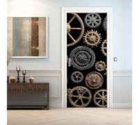 Sticker Porte Trompe-l'oeil Équipement Effect 3D Poster Porte Auto-Adhésif Style Industriel Rétro Autocollant 86x200 cm Imperméable et Amovible pour Salon, Chambre et Cuisine Mural Décoration m.3950