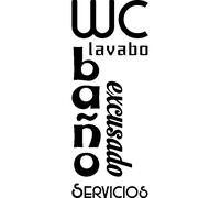 Sticker porte Wc, lavabo, bano, excusado, servicios