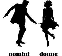 Sticker porte wc Uomini donne en dansant