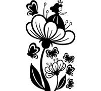 Sticker Poucette et papillons