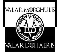 Sticker pour Macbook ou Laptop, Valar Morghulis - Valar Dohaeris, GAME OF THRONES - Dimensions: 10 cm x 10 cm