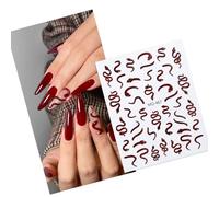 Sticker pour ongles en forme de serpent Noir Art Stickers Décorations pour fête du Nouvel An