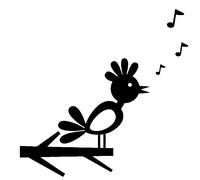 Sticker pour prises oiseau chantant