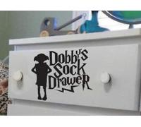 Sticker pour tiroir à chaussettes Harry Potter Dobby Noir 15 cm