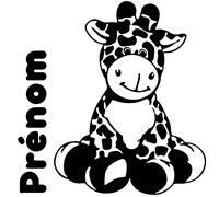 Sticker prénom personnalisable bébé girafe