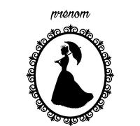 Sticker prénom personnalisable Camée d'une princesse