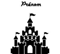Sticker prénom personnalisable Château de princesse 2
