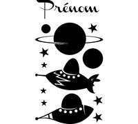 Sticker prénom personnalisable Dans l'espace