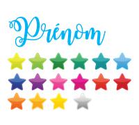 Sticker prénom personnalisable étoiles arc en ciel