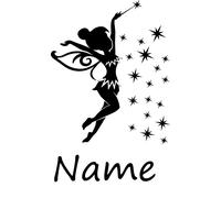 Sticker prénom personnalisable Fée en robe élégante