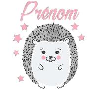 Sticker prénom personnalisable hérisson