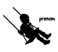 Sticker prénom personnalisable Jouons à la balançoire