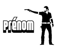 Sticker prénom personnalisable Le chasseur des zombies