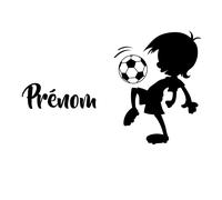 Sticker prénom personnalisable Petit joueur de foot