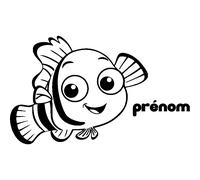 Sticker prénom personnalisable Petit poisson-clown