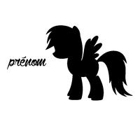 Sticker prénom personnalisable Petit poney volant