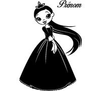 Sticker prénom personnalisable Princesse aux longs cheveux