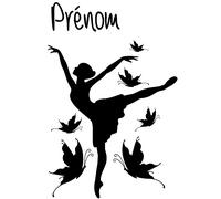 Sticker prénom personnalisable princesse de papillon