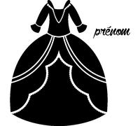 Sticker prénom personnalisable Robe de princesse