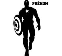 Sticker prénom personnalisable Super-héro patriote