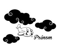 Sticker prénom personnalisable Un avion dans les nuages 2