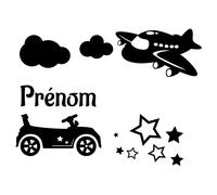 Sticker prénom personnalisable Voiture et avion