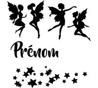 Sticker prénom personnalisé 4 fées poétique