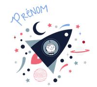 Sticker prénom personnalisé cosmonaute
