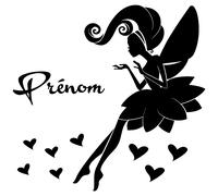 Sticker prénom personnalisé fée amoureuse
