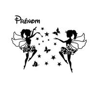 Sticker prénom personnalisé fées en robes florales