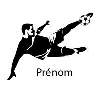 Sticker prénom personnalisé Footballeur reprise de volée