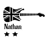 Sticker prénom personnalisé Guitare d’Angleterre