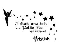Sticker prénom personnalisé Il était une fois une petite fée