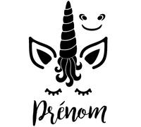 Sticker prénom personnalisé licorne design