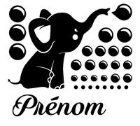 Sticker prénom personnalisé Petit éléphant