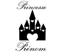 Sticker Prénom Personnalisé Princesse et château