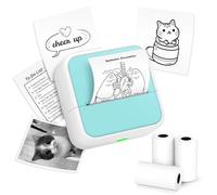 Sticker Printer - Printpods Mini Printer with Stickers, Print Pod, Bluetooth Inkless Printer, Sticker Maker, Portable Thermal Printer for iphone, Impresora Portátil for Notes, Journal, DIY, Kids Gift