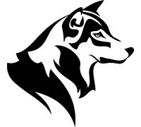 Sticker Profil d'un Husky
