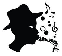 Sticker Profil d'un saxophoniste
