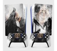 Sticker PS 5 Cercle d'Elden, Autocollant PS 5 Déco, Console et Manette, Edition Standard Disque, Skin MALENIA (2 Manettes)