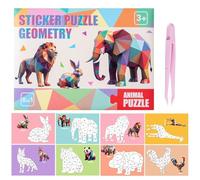 Sticker Puzzle Set - 28 Cm 3D Sticker By Number Educational Kit | Creative Learning Toy For Kids, Concentration Builder Activity, Travel School Art Game With Clip Accessory