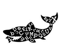 Sticker Requin avec l'alphabet