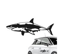 Sticker requin blanc,Stickers muraux requin - Tasses isolées de café de gobelet blanc imperméable à la pluie décalcomanie drôle de de pare-chocs pour la fenêtre de bicyclette