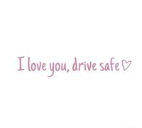 Sticker Rétroviseur Drive Safe Cœur Sécurité Auto Vinyl Résistant UV 4.3 Pouces(Pink)